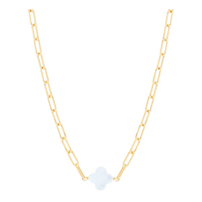 Collier LUCKY nacre blanche