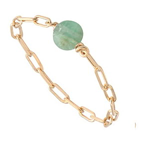 PEPITE chain ring - Raw emerald