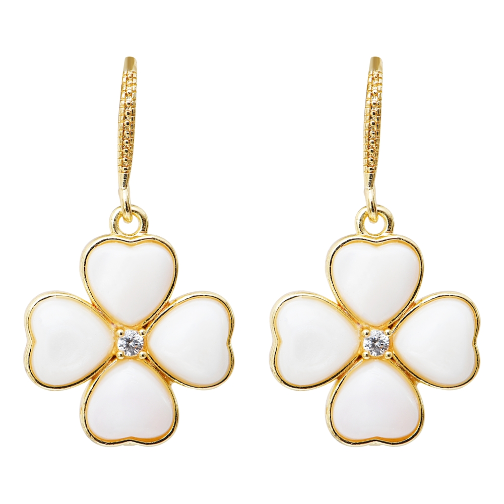 Boucles d'oreilles MONA nacre blanche