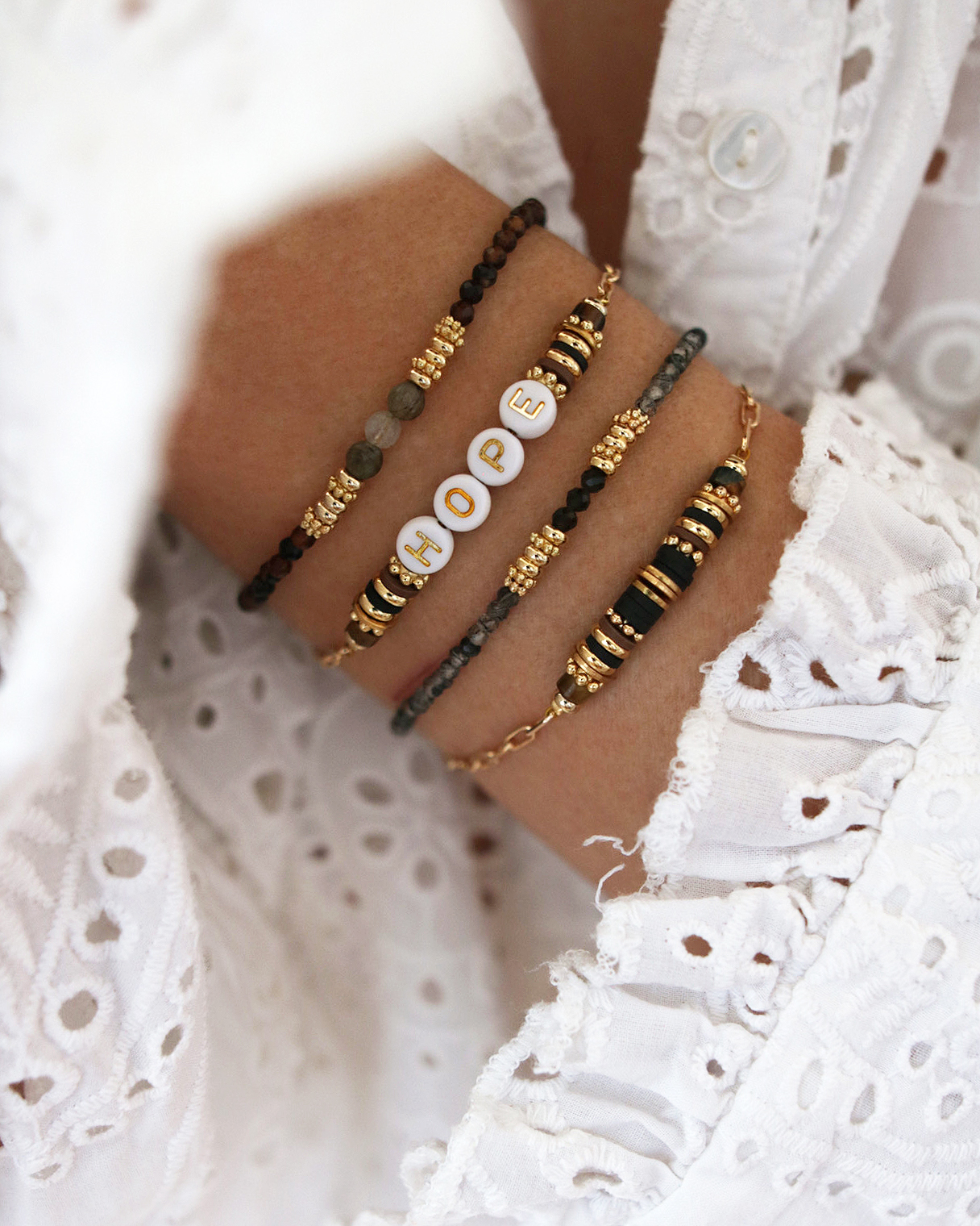 Bracelet MINI MANA Gold - noir
