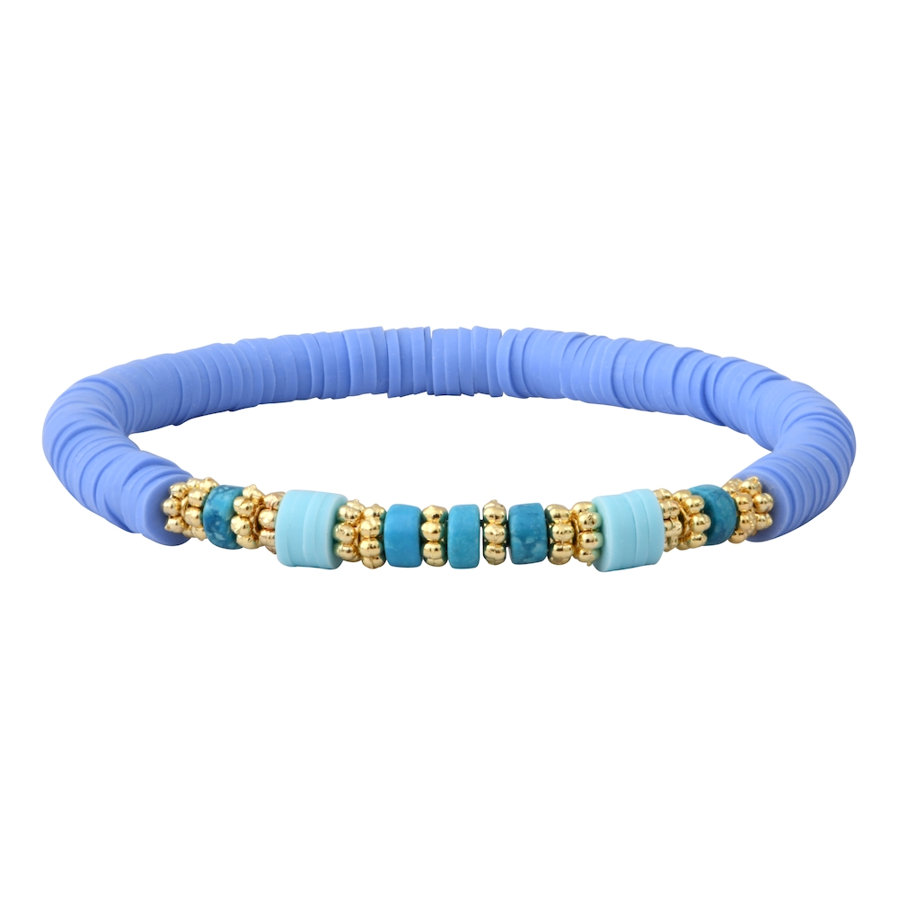 FLOWER POWER Mantra bracelet Gold - blue sky
