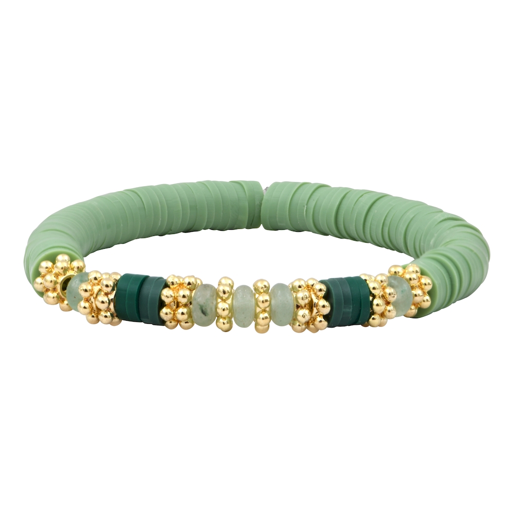FLOWER POWER Mantra bracelet Gold - blue sky