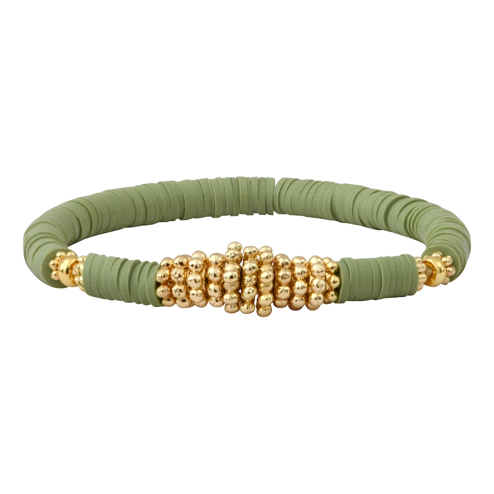 BOISÉ Mantra bracelet Gold - green