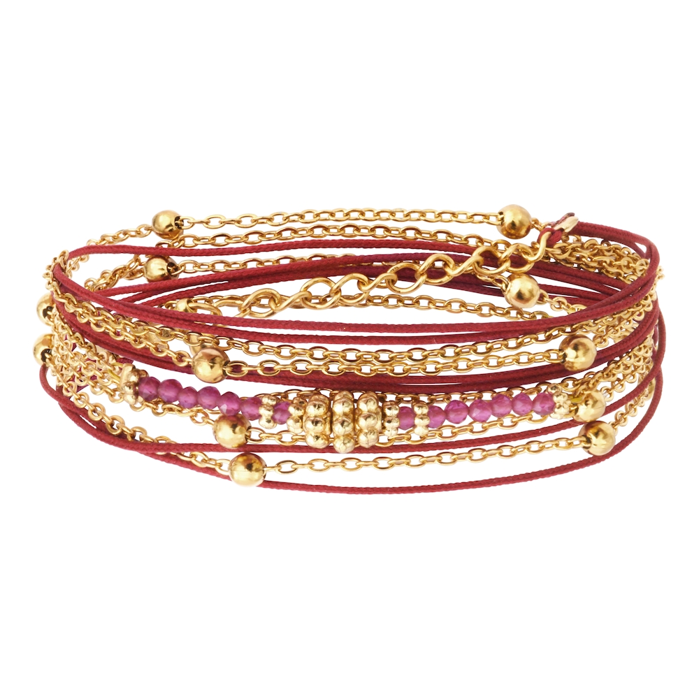 Bracelet MULTI ENCHANTÉ - bordeaux