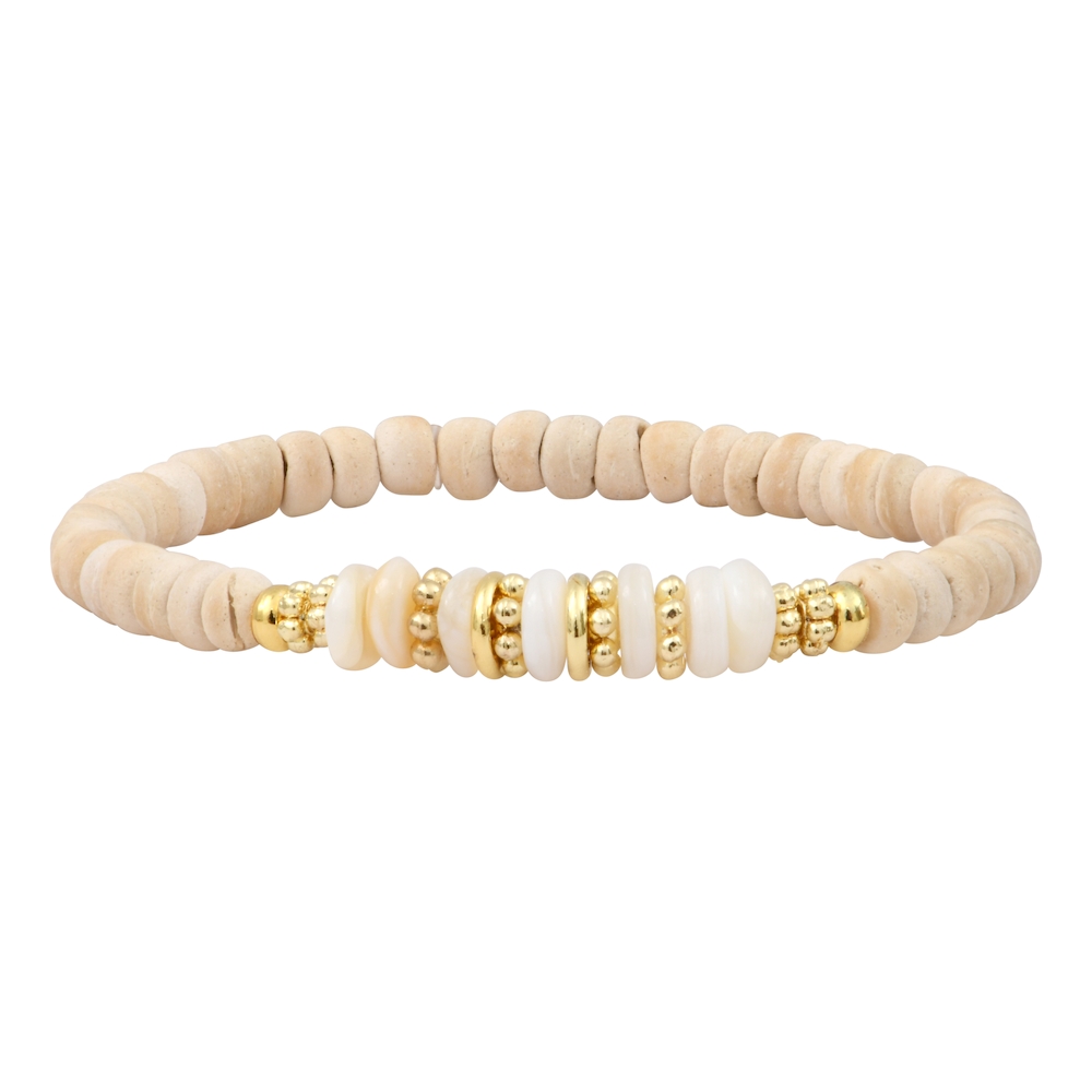 BOHEME Mantra bracelet Gold - blue lagoon