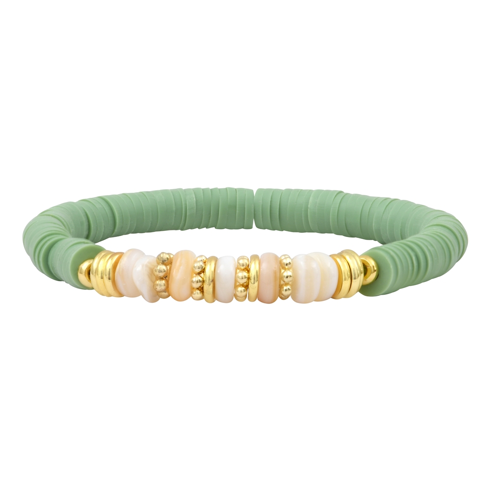 BOHEME Mantra bracelet Gold - blue lagoon