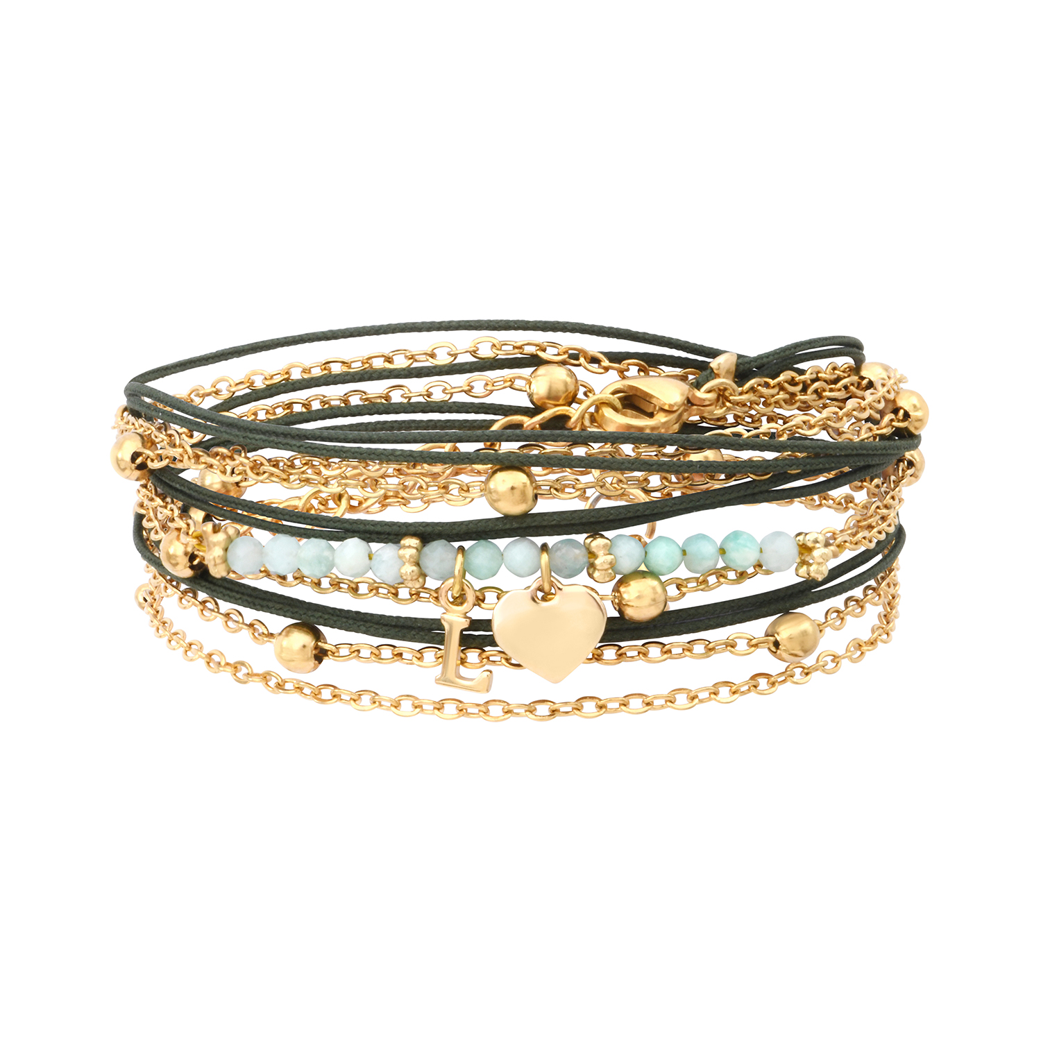 Bracelet MULTI MON COEUR INITIALE - vert