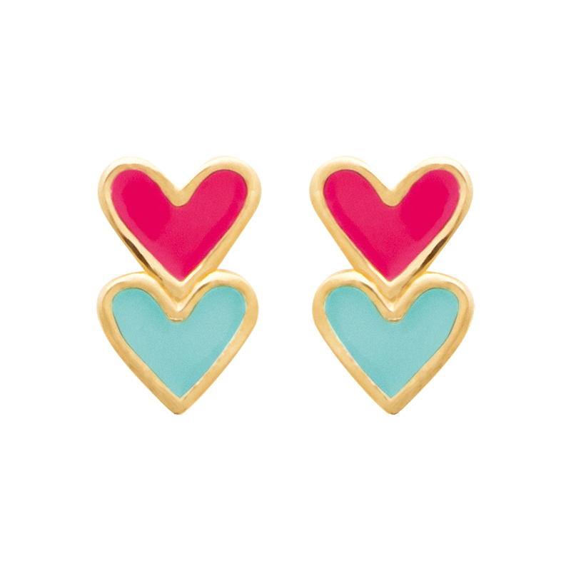 Puces d'oreilles DOUBLE COEUR