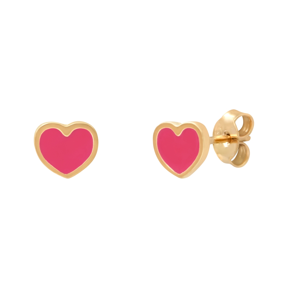 Puces d'oreilles COEUR - rose